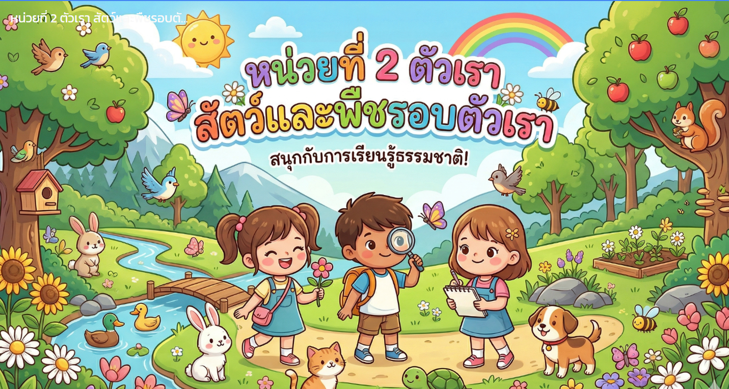 หน่วยการเรียนรู้ที่ 2 : ตัวเรา สัตว์และพืชรอบตัวเรา