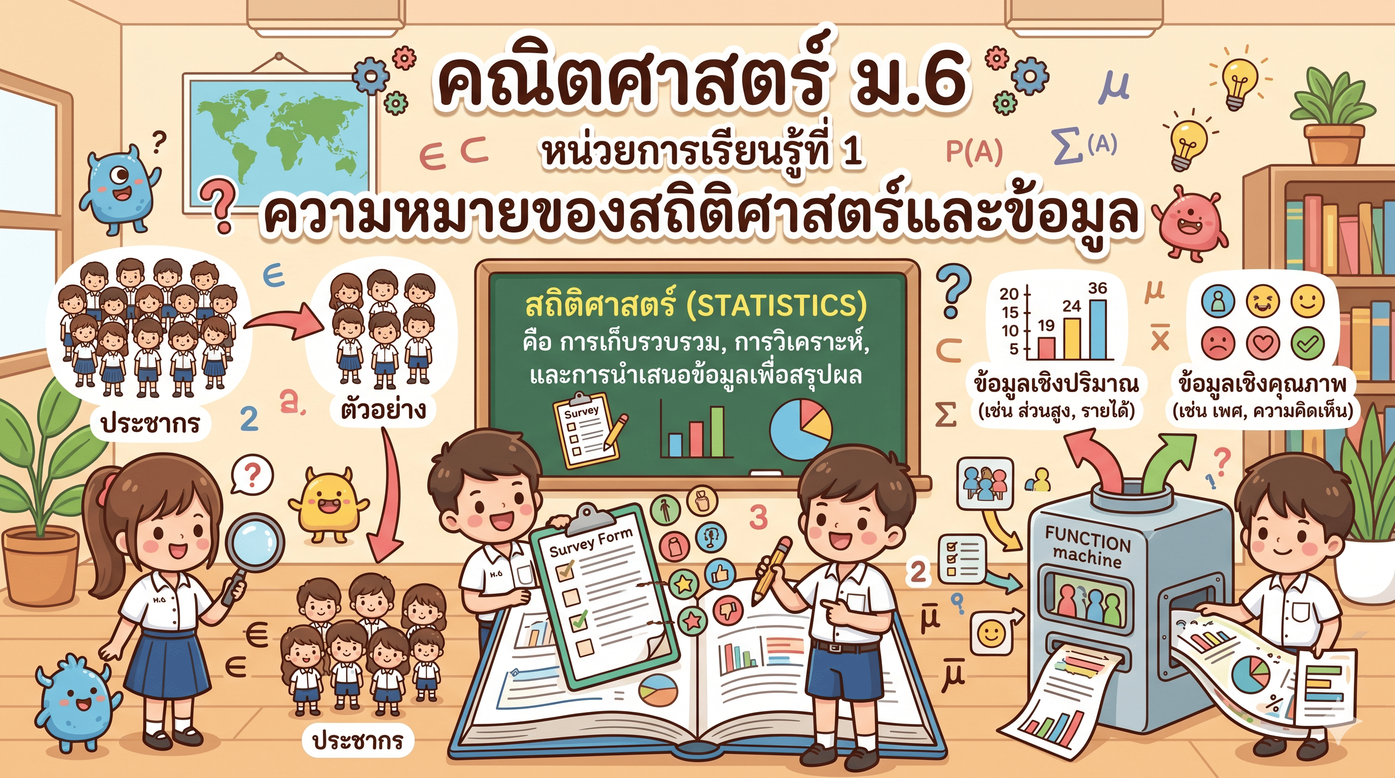 หน่วยการเรียนรู้ที่ 1 : ความหมายของสถิติศาสตร์และข้อมูล
