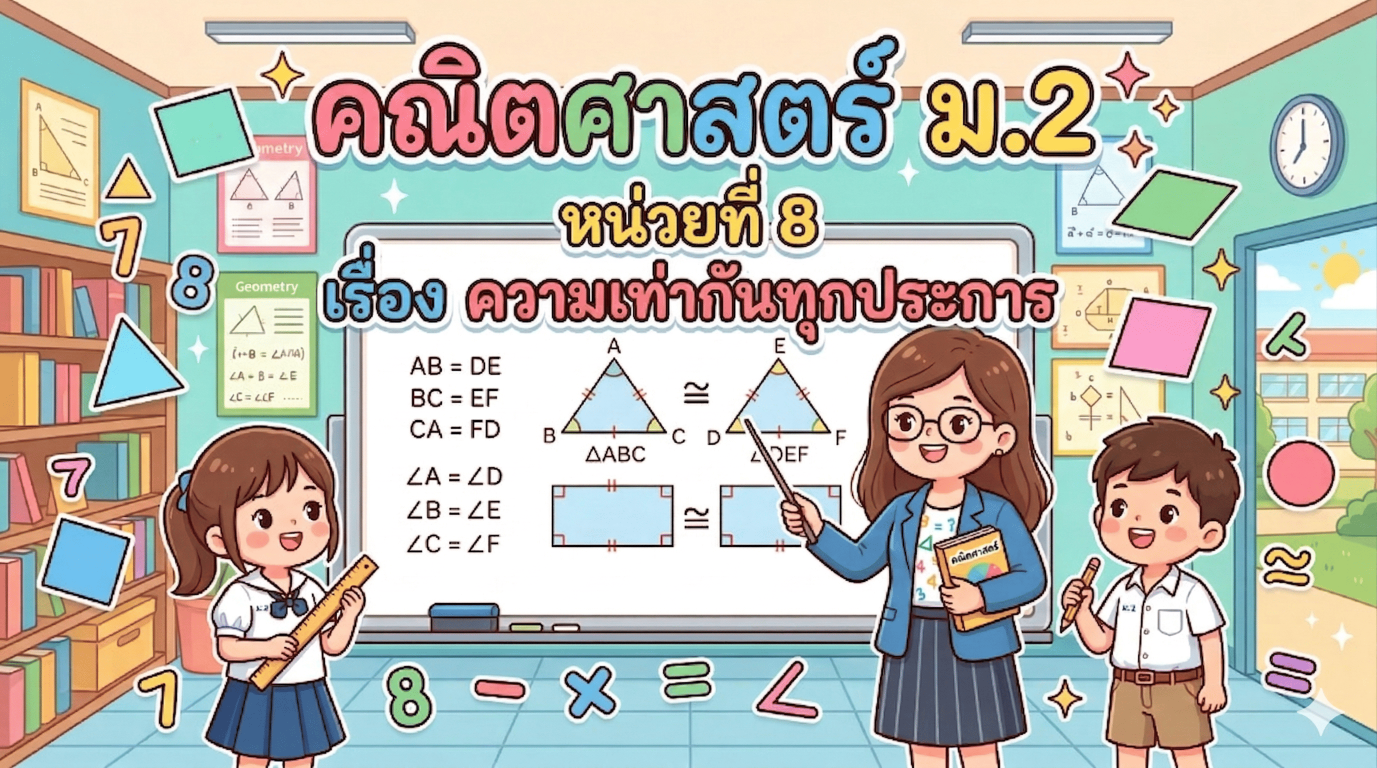 หน่วยการเรียนรู้ที่ 8 : ความเท่ากันทุกประการ