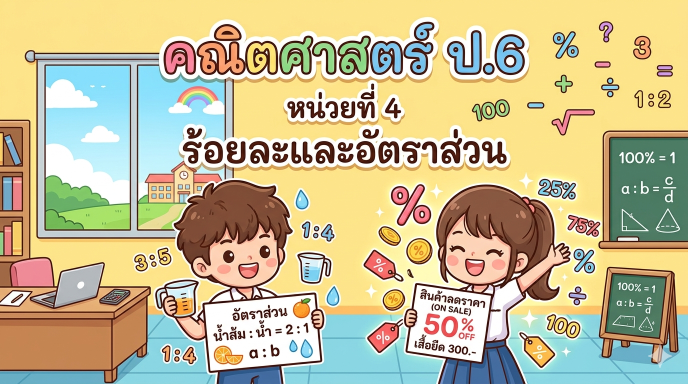 หน่วยการเรียนรู้ที่ 4 : ร้อยละและอัตราส่วน