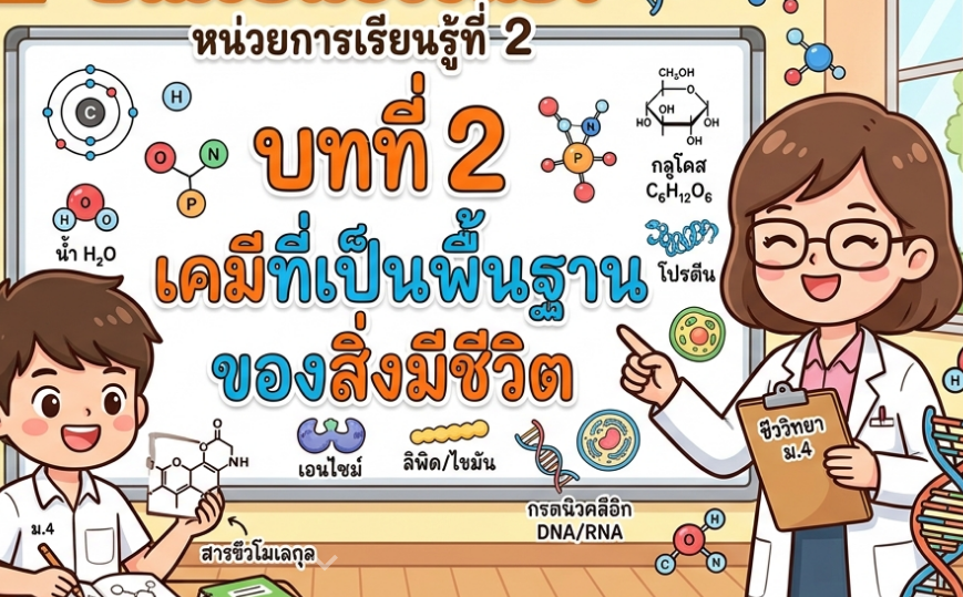 หน่วยการเรียนรู้ที่ 2 : เคมีที่เป็นพื้นฐานของสิ่งมีชีวิต