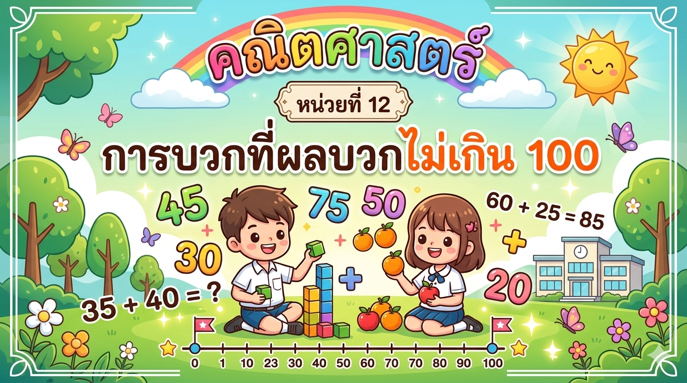 หน่วยการเรียนรู้ที่ 12 : การบวกที่ผลบวกไม่เกิน 100